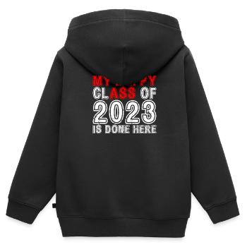 My Happy Class Is Done Here 2023 Retro Senior - Kids Premium Organic Zip-up Hoodie - black - Back - AI Model Kid Male (0cm)
