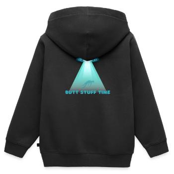 Funny UFO Abduction Human Experiments - Kinder Premium Organic Zip Hoodie - Schwarz - Hinten - AI Model Kid Male (0cm)