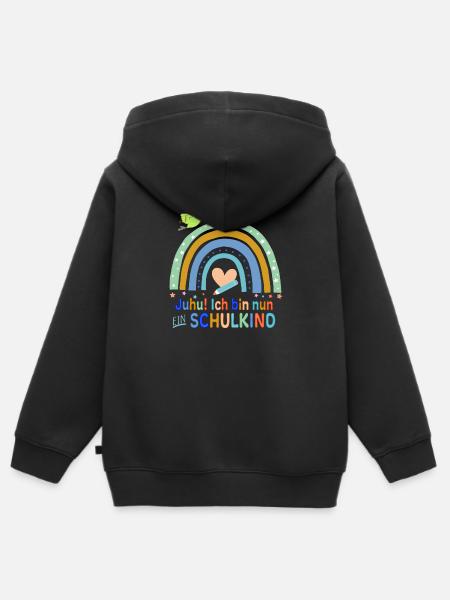 Schulstart - Kinder Premium Organic Zip Hoodie - Schwarz
