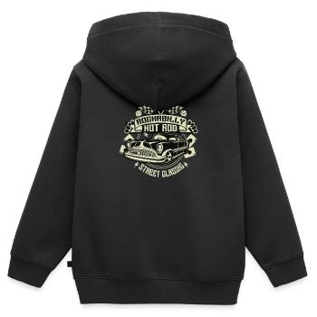 Rockabilly Hot Rod - Kinder Premium Organic Zip Hoodie - Schwarz - Hinten - AI Model Kid Male (0cm)