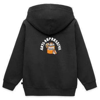 Antidépresseurs Psychopharmiaques Thymoleptikum - Sweat Premium à capuche zippé enfant bio - noir - Dos - AI Model Kid Male (0cm)