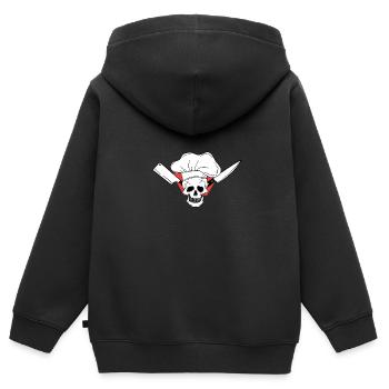 Drôle Chef Chef Chef Chef Gangster - Sweat Premium à capuche zippé enfant bio - noir - Dos - AI Model Kid Male (0cm)