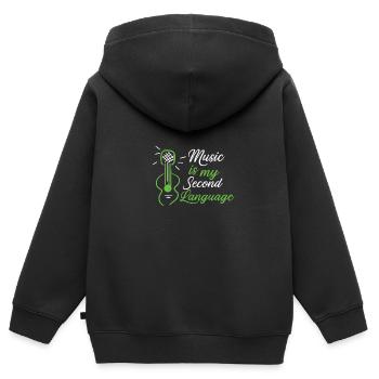 Musik Musiker Instrument Sänger Gesang Band - Kinder Premium Organic Zip Hoodie - Schwarz - Hinten - AI Model Kid Male (0cm)