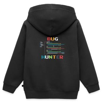 Bugs Bug Gamer Game Gambler Gamer Game Erreur - Sweat Premium à capuche zippé enfant bio - noir - Dos - AI Model Kid Male (0cm)