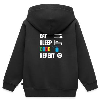Code Codierung Coder Kodierung Informatiker - Kinder Premium Organic Zip Hoodie - Schwarz - Hinten - AI Model Kid Male (0cm)