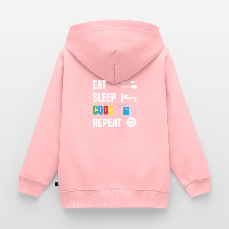 Code Encodage Codeur Codage Informaticien Sweat Premium à capuche zippé enfant bio
