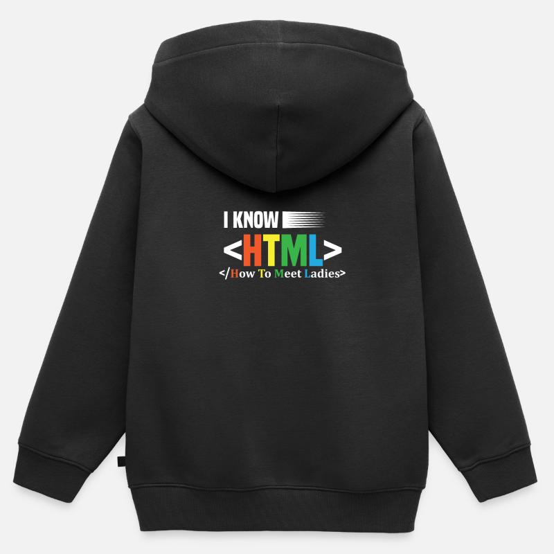 Code Encodage Codeur Codage Informaticien - Sweat Premium à capuche zippé enfant bio - noir