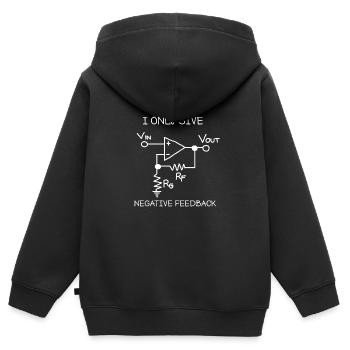 Rétroaction négative Tension de courant positive - Sweat Premium à capuche zippé enfant bio - noir - Dos - AI Model Kid Male (0cm)