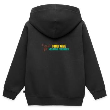 Rétroaction négative Tension de courant positive - Sweat Premium à capuche zippé enfant bio - noir - Dos - AI Model Kid Male (0cm)