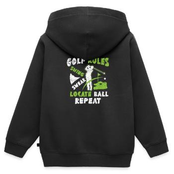 Golf Golfer Golfschläger Golfball Golfplatz - Kinder Premium Organic Zip Hoodie - Schwarz - Hinten - AI Model Kid Male (0cm)