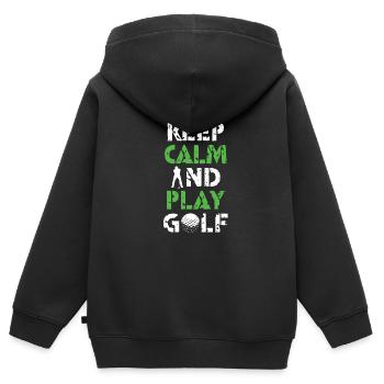 Golf Golfers golf golf clubs Golf course - Kids Premium Organic Zip-up Hoodie - black - Back - AI Model Kid Male (0cm)