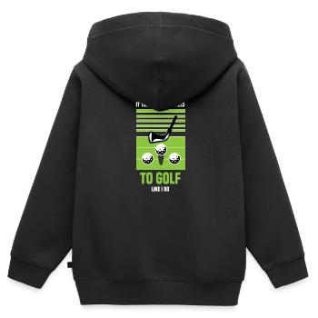 Golf Golfers golf golf clubs Golf course - Kids Premium Organic Zip-up Hoodie - black - Back - AI Model Kid Male (0cm)
