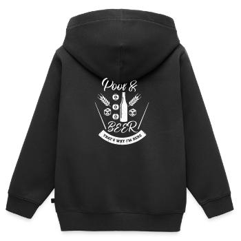 Billard Joueur de billard Billard Billard Ball Pool - Sweat Premium à capuche zippé enfant bio - noir - Dos - AI Model Kid Male (0cm)