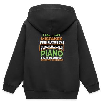 Piano Piano Electric Piano Piano Standing Piano - Kids Premium Organic Zip-up Hoodie - black - Back - AI Model Kid Male (0cm)
