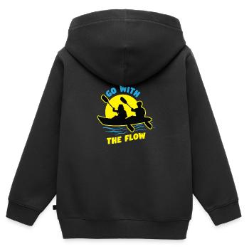 Kajak Boot Kanu Paddelboot Doppelpaddel - Kinder Premium Organic Zip Hoodie - Schwarz - Hinten - AI Model Kid Male (0cm)