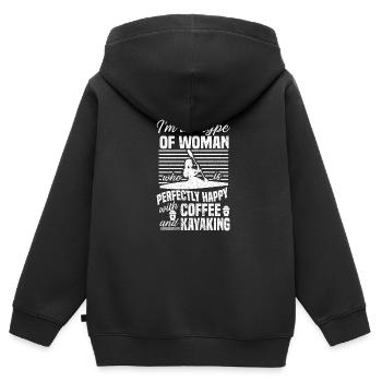 Kajak Boot Kanu Paddelboot Doppelpaddel - Kinder Premium Organic Zip Hoodie - Schwarz - Hinten - AI Model Kid Male (0cm)