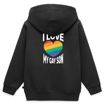 Gay Homosexuell Schwul Lespisch LGBT - Kinder Premium Organic Zip Hoodie - Schwarz - Hinten - AI Model Kid Male (0cm)