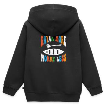 Kajak Boot Kanu Paddelboot Doppelpaddel - Kinder Premium Organic Zip Hoodie - Schwarz - Hinten - AI Model Kid Male (0cm)