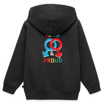 Gay Homosexuell Schwul Lespisch LGBT - Kinder Premium Organic Zip Hoodie - Schwarz - Hinten - AI Model Kid Male (0cm)