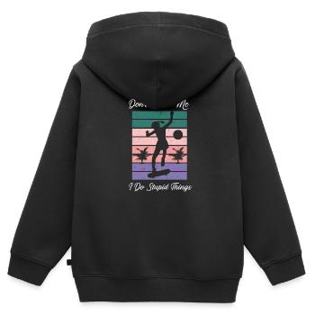 Skateboard Skateboard Skateboarder Patinage - Sweat Premium à capuche zippé enfant bio - noir - Dos - AI Model Kid Male (0cm)