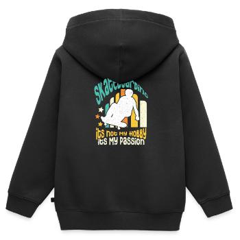 Skateboard Skateboard Skateboarder Patinage - Sweat Premium à capuche zippé enfant bio - noir - Dos - AI Model Kid Male (0cm)