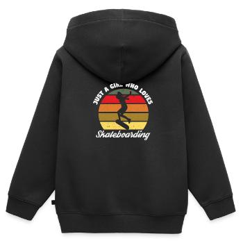 Skateboard Skateboard Skateboarder Patinage - Sweat Premium à capuche zippé enfant bio - noir - Dos - AI Model Kid Male (0cm)