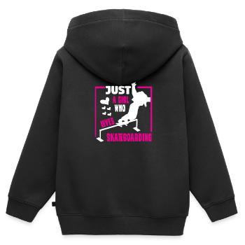 Skateboard Skateboard Skateboarder Patinage - Sweat Premium à capuche zippé enfant bio - noir - Dos - AI Model Kid Male (0cm)
