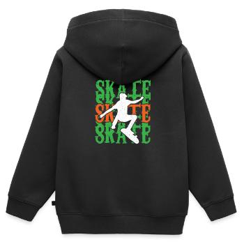 Skateboard Skateboard Skateboarder Patinage - Sweat Premium à capuche zippé enfant bio - noir - Dos - AI Model Kid Male (0cm)