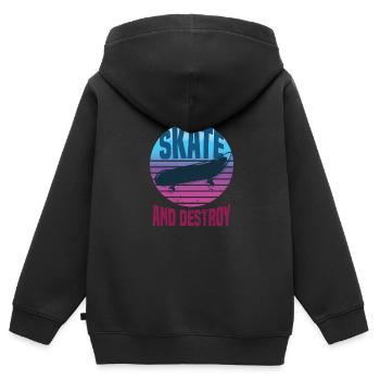 Skateboard Skateboardfahrer Skaten - Kinder Premium Organic Zip Hoodie - Schwarz - Hinten - AI Model Kid Male (0cm)