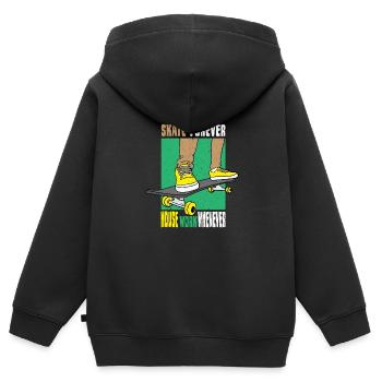 Skateboard Skateboard Skateboarder Patinage - Sweat Premium à capuche zippé enfant bio - noir - Dos - AI Model Kid Male (0cm)