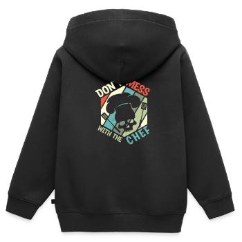 Cuisinier Chef étoilé Gastro Restaurant - Sweat Premium à capuche zippé enfant bio - noir - Dos - AI Model Kid Male (0cm)