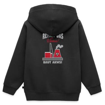 Atomkraftwerk AKW Atomkraft Nuclear Klimawandel - Kinder Premium Organic Zip Hoodie - Schwarz - Hinten - AI Model Kid Male (0cm)