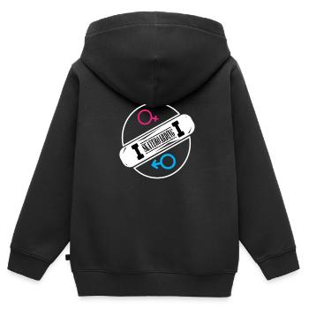 Skateboard Skateboard Skate Skater Skateboard - Sweat Premium à capuche zippé enfant bio - noir - Dos - AI Model Kid Male (0cm)