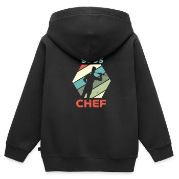 Koch kochen Sternekoch Köchin Gastro Restaurant - Kinder Premium Organic Zip Hoodie - Schwarz - Hinten - AI Model Kid Male (0cm)
