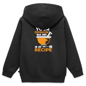Cuisinier Chef étoilé Gastro Restaurant - Sweat Premium à capuche zippé enfant bio - noir - Dos - AI Model Kid Male (0cm)
