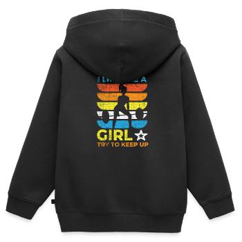 Bodybuilding Kraftsport Fitness Muskelaufbau - Kinder Premium Organic Zip Hoodie - Schwarz - Hinten - AI Model Kid Male (0cm)