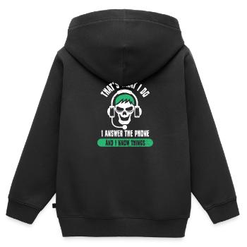 Call Center Telefonist Telefondienst Telefonlabor - Kinder Premium Organic Zip Hoodie - Schwarz - Hinten - AI Model Kid Male (0cm)