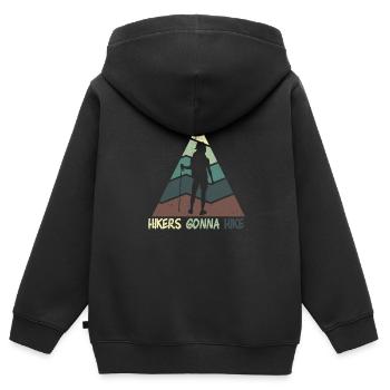 Wandern Wanderung Berg Spazieren Wanderschuhe - Kinder Premium Organic Zip Hoodie - Schwarz - Hinten - AI Model Kid Male (0cm)