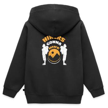 Wandern Wanderung Berg Spazieren Wanderschuhe - Kinder Premium Organic Zip Hoodie - Schwarz - Hinten - AI Model Kid Male (0cm)