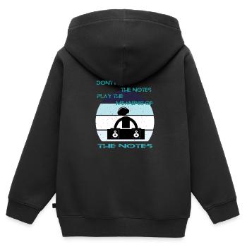 DJ Discjockey Diskjockey Auflegen Club - Kinder Premium Organic Zip Hoodie - Schwarz - Hinten - AI Model Kid Male (0cm)