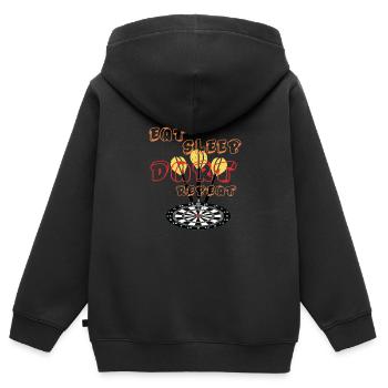Fléchettes Fléchettes Dartboard Lancer Flèche - Sweat Premium à capuche zippé enfant bio - noir - Dos - AI Model Kid Male (0cm)