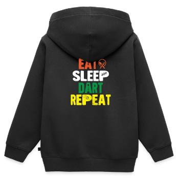 Fléchettes Fléchettes Dartboard Lancer Flèche - Sweat Premium à capuche zippé enfant bio - noir - Dos - AI Model Kid Male (0cm)