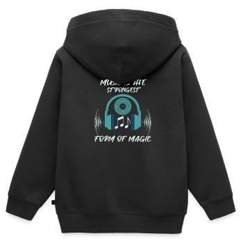 DJ Discjockey Diskjockey Auflegen Club - Kinder Premium Organic Zip Hoodie - Schwarz - Hinten - AI Model Kid Male (0cm)
