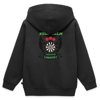 Fléchettes Fléchettes Dartboard Lancer Flèche - Sweat Premium à capuche zippé enfant bio - noir - Dos - AI Model Kid Male (0cm)
