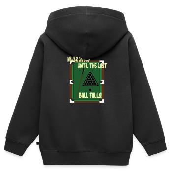 Billard Billard Boule De billard Triangle de billard Kö - Sweat Premium à capuche zippé enfant bio - noir - Dos - AI Model Kid Male (0cm)