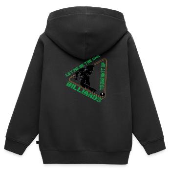 Billard Billard Boule De billard Triangle de billard Kö - Sweat Premium à capuche zippé enfant bio - noir - Dos - AI Model Kid Male (0cm)