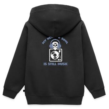 DJ Discjockey Diskjockey Auflegen Club - Kinder Premium Organic Zip Hoodie - Schwarz - Hinten - AI Model Kid Male (0cm)