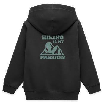 Klettern Kletterer Berge Kletterwand Kletterdad - Kinder Premium Organic Zip Hoodie - Schwarz - Hinten - AI Model Kid Male (0cm)