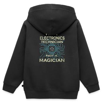 Electric Electrician Eloktronics Electric Power Electrics - Kids Premium Organic Zip-up Hoodie - black - Back - AI Model Kid Male (0cm)