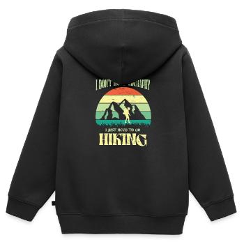 Klettern Kletterer Berge Kletterwand Kletterdad - Kinder Premium Organic Zip Hoodie - Schwarz - Hinten - AI Model Kid Male (0cm)